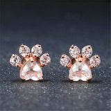 ROSE GOLD & WHITE PAW EARRINGS
