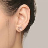 ROSE GOLD & WHITE PAW EARRINGS