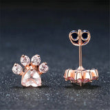 ROSE GOLD & WHITE PAW EARRINGS
