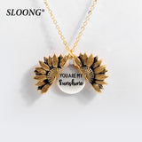 Women's Sunflower Necklace and Pendant