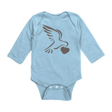 CUTE Baby Peace and Love Long-Sleeve Body Suit with Matching Mom Sizes