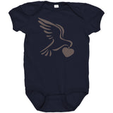 CUTE Baby Peace and Love Short-Sleeve Body Suit with Matching Mom Sizes