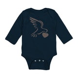 CUTE Baby Peace and Love Long-Sleeve Body Suit with Matching Mom Sizes