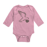 CUTE Baby Peace and Love Long-Sleeve Body Suit with Matching Mom Sizes