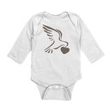 CUTE Baby Peace and Love Long-Sleeve Body Suit with Matching Mom Sizes