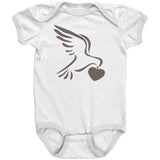 CUTE Baby Peace and Love Short-Sleeve Body Suit with Matching Mom Sizes