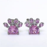 ROSE GOLD & WHITE PAW EARRINGS