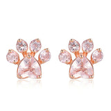 ROSE GOLD & WHITE PAW EARRINGS
